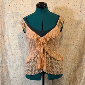 Old Navy Lace Ruffle Top in Peach